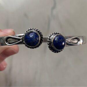 1991 Silver and Blue Stone Women's Bracelet